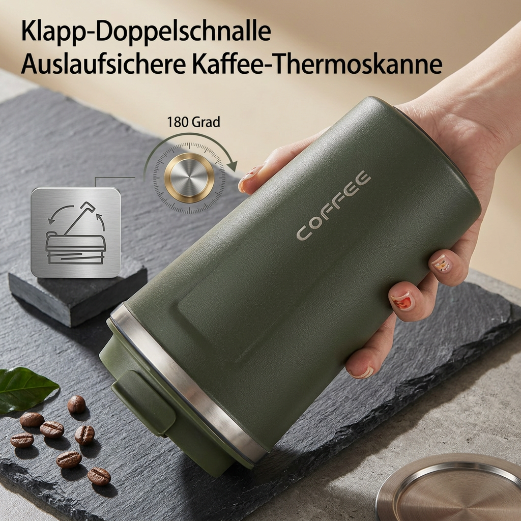 Travel Mug Digital Temperature Display Vacuum Insulated Leak-Proof Lid