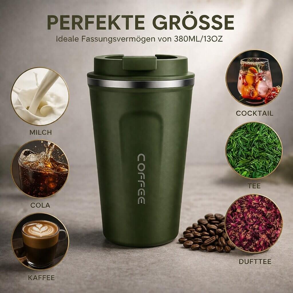 Travel Mug Digital Temperature Display Vacuum Insulated Leak-Proof Lid