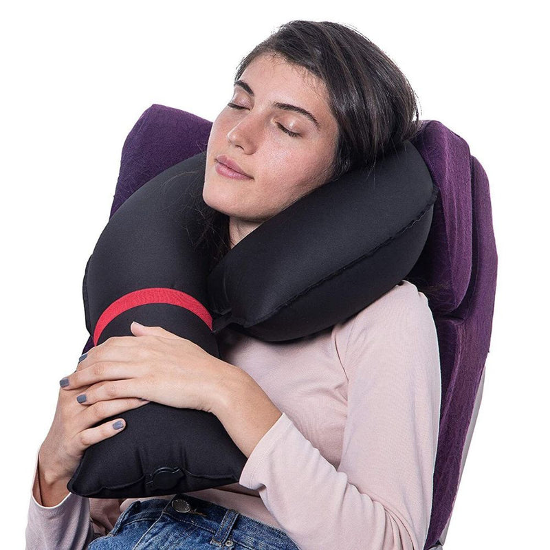 Travel Neck Pillow Inflatable Adjustable Ergonomic Support