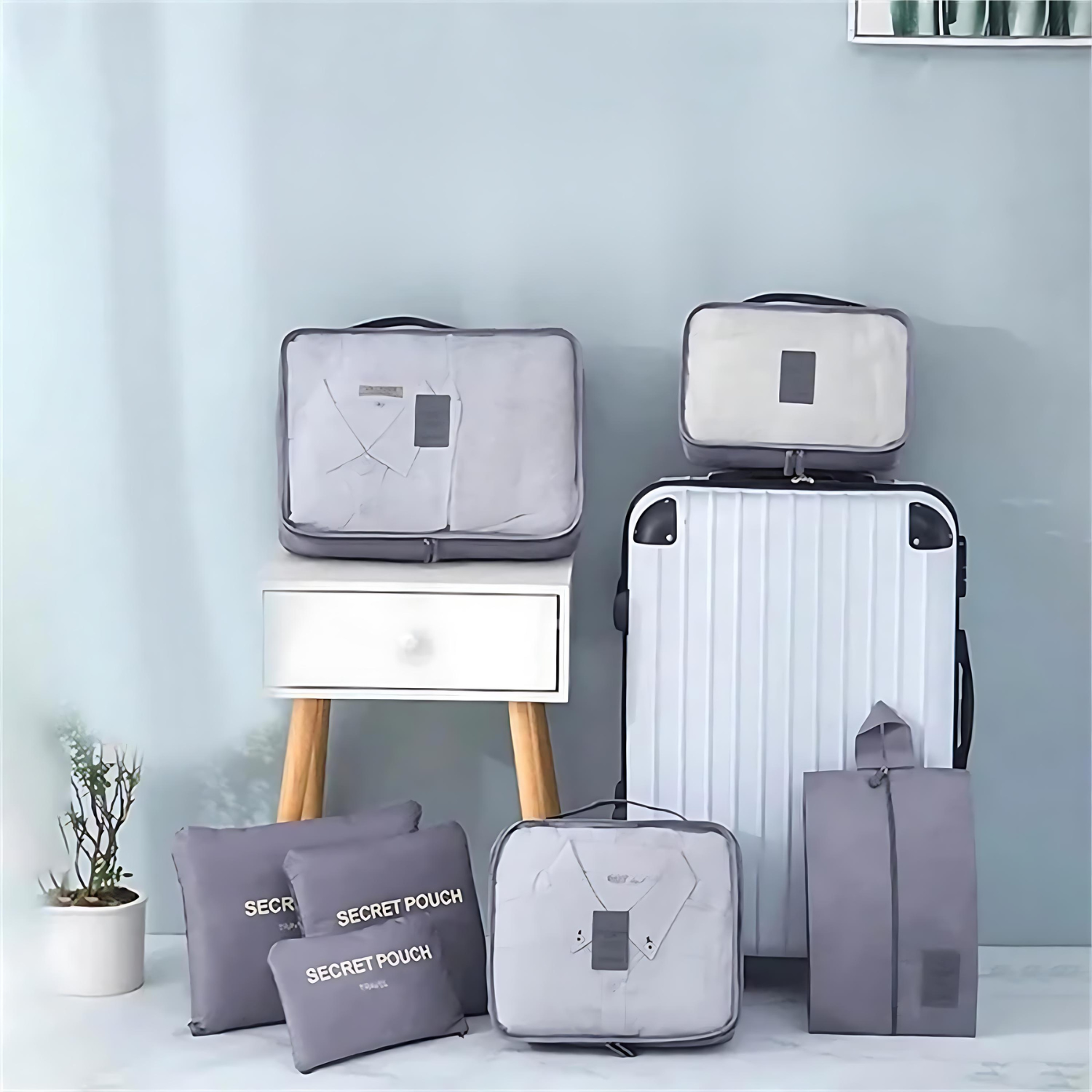 Travel Organizer Set 7-Piece Compression Waterproof Nylon