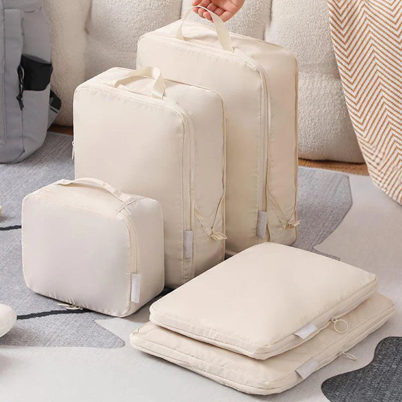 Travel Packing Bag Set Air-Compression Polyester 6-Piece