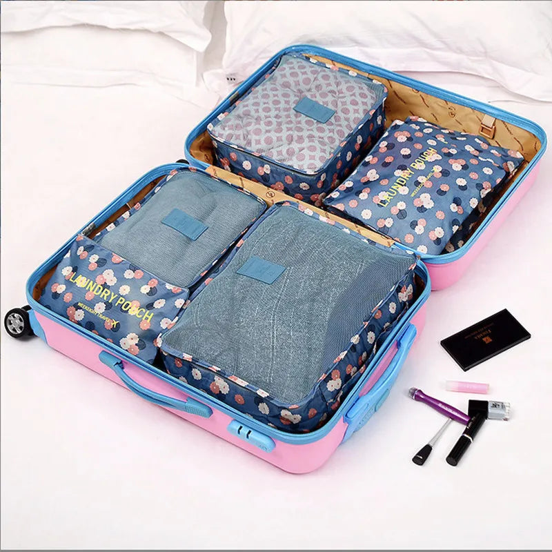 Travel Packing Cube Set 6-Piece Water-Repellent Breathable Mesh