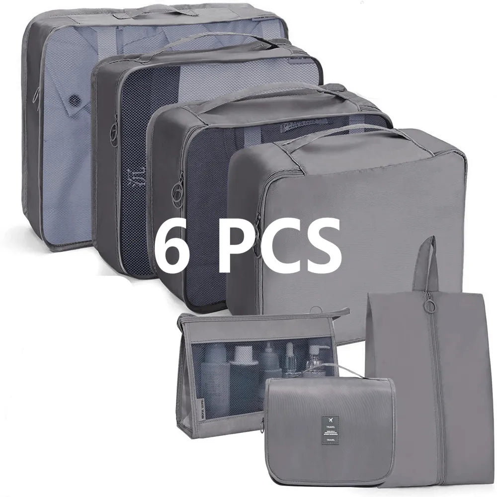 Travel Packing Cube Set 6-Piece Water-Repellent Breathable Mesh