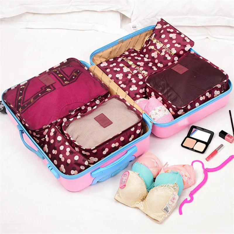 Travel Packing Cube Set 6-Piece Water-Repellent Breathable Mesh
