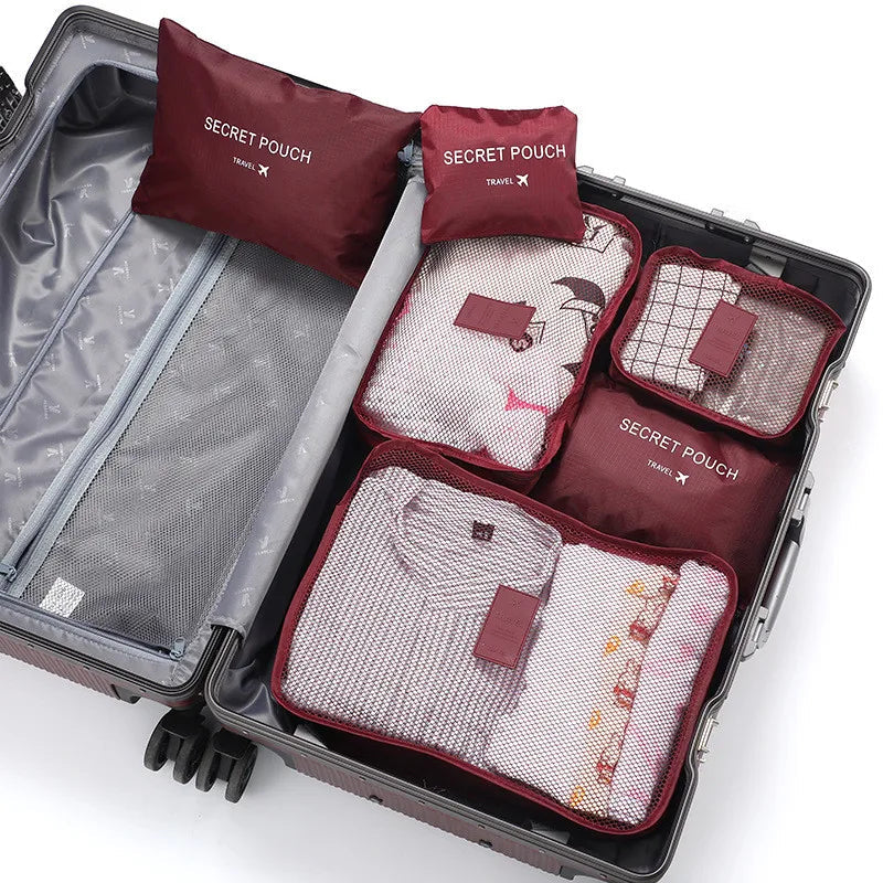 Travel Packing Cube Set 6-Piece Water-Repellent Breathable Mesh