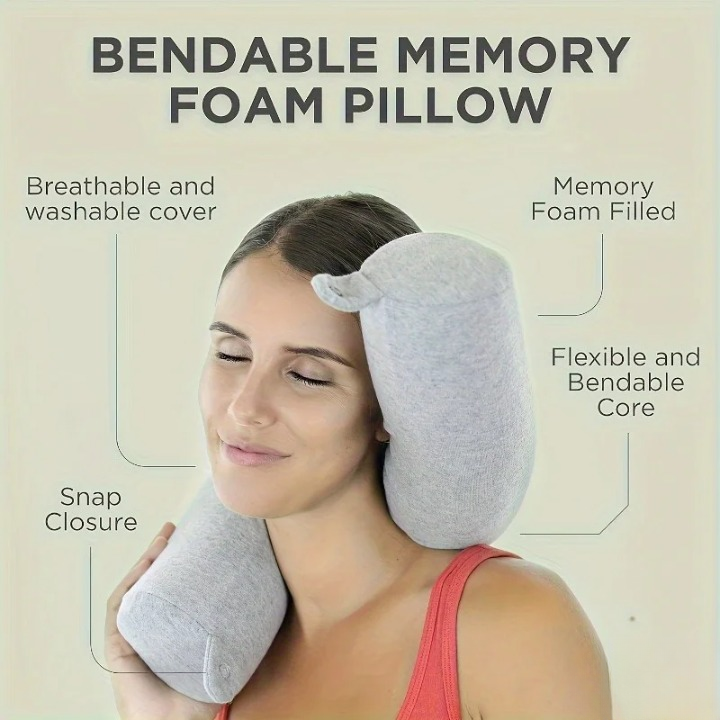 Travel Pillow Flexible Memory Foam Removable Washable Cover