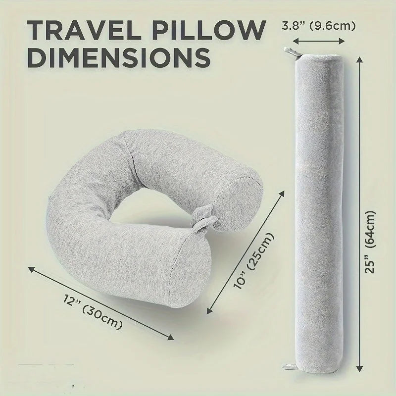 Travel Pillow Flexible Memory Foam Removable Washable Cover