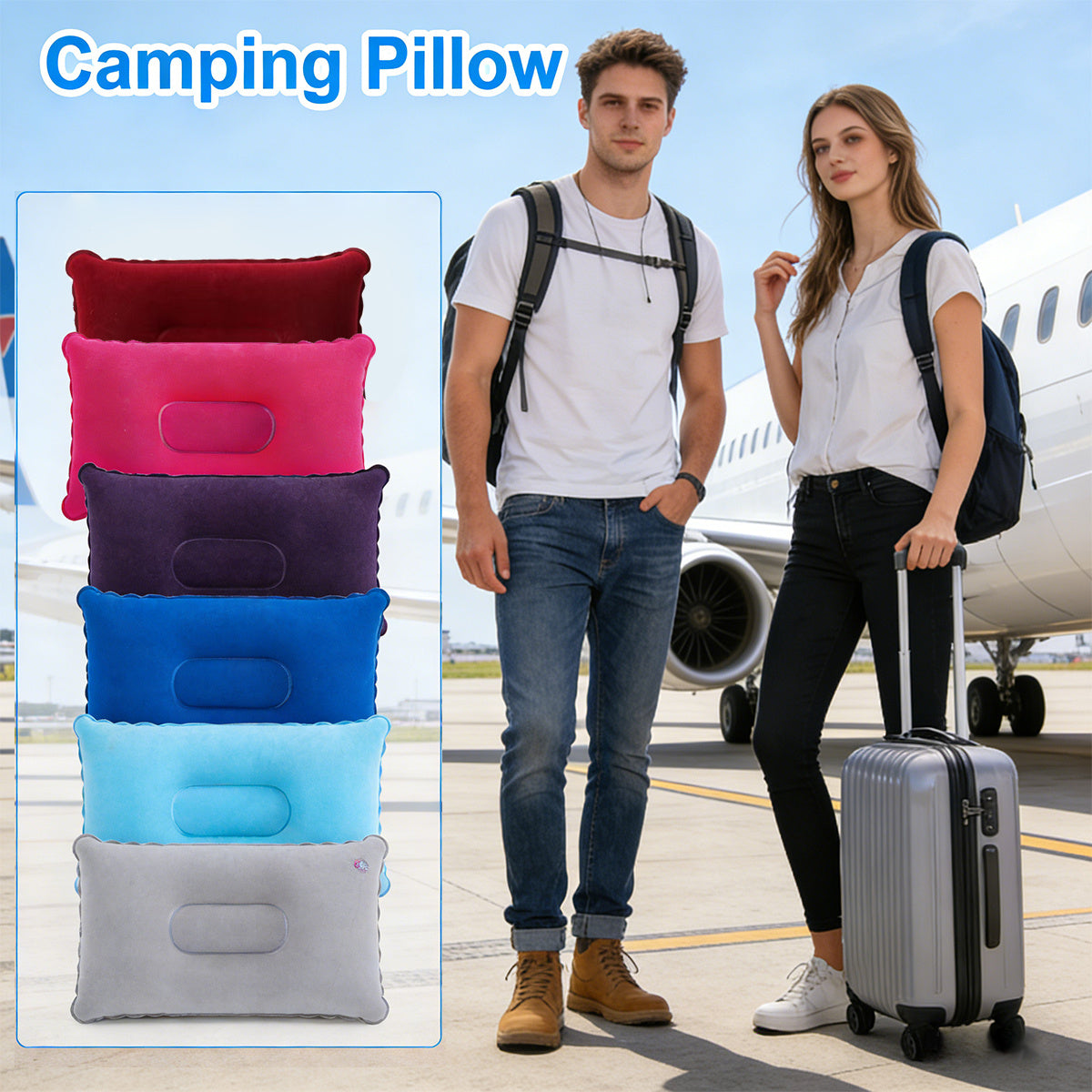 Travel Pillow Set Inflatable Neck & Lumbar Support