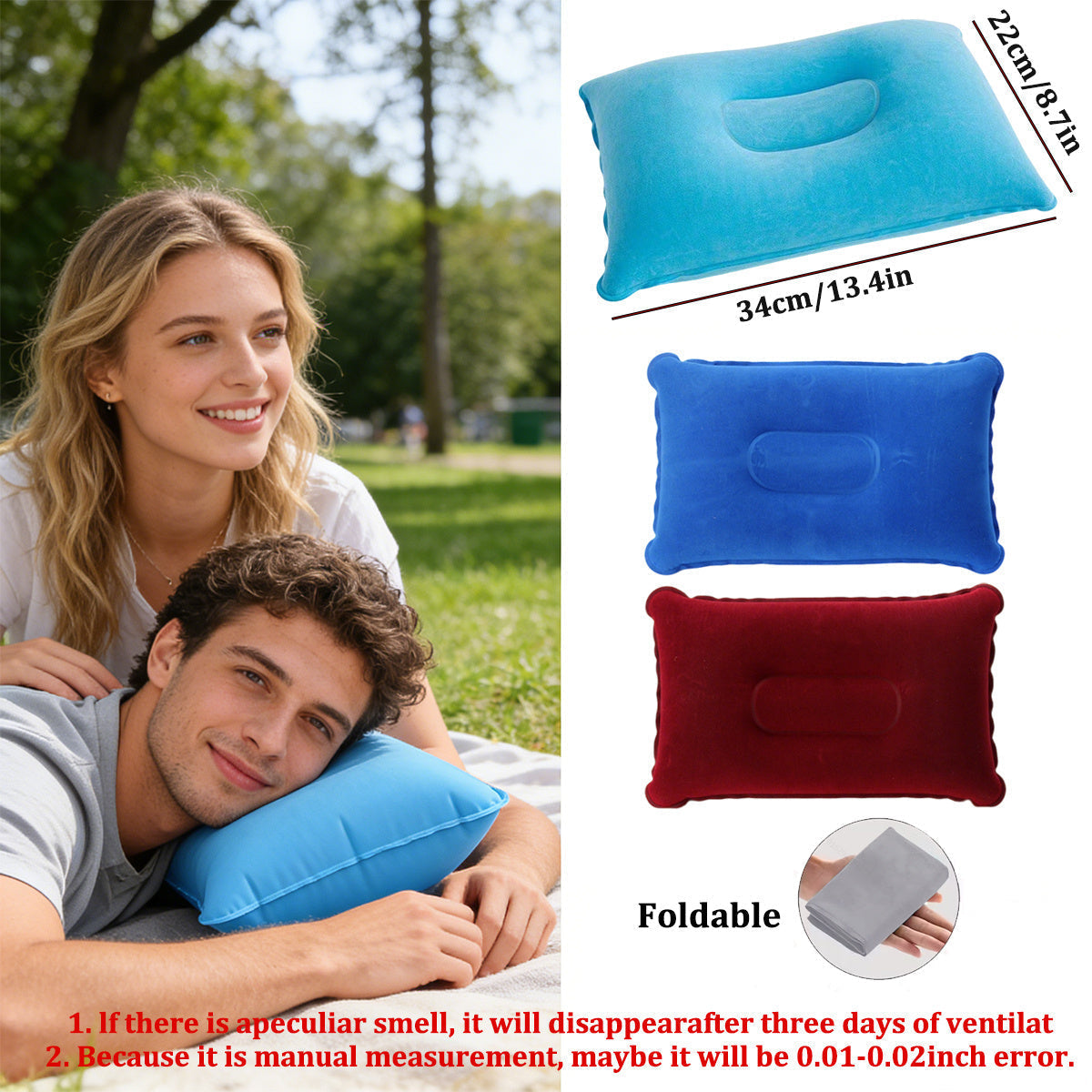 Travel Pillow Set Inflatable Neck & Lumbar Support