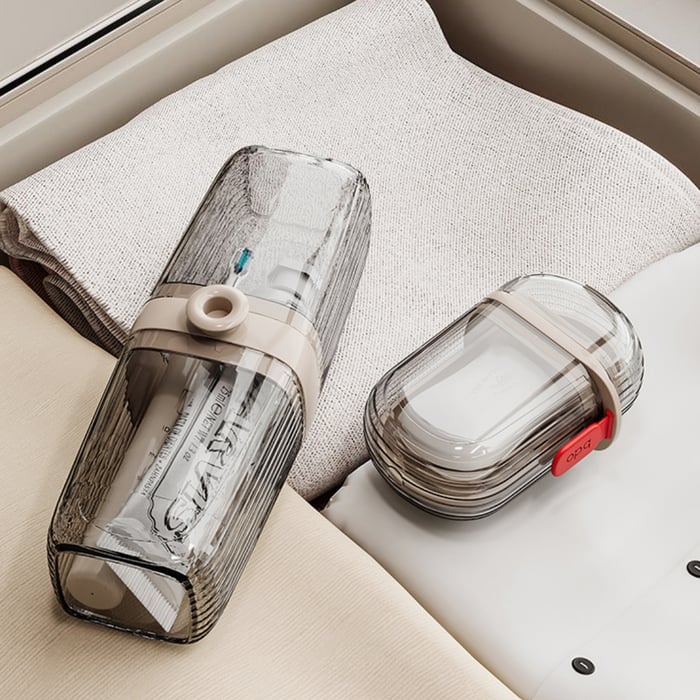 Travel Soap Case Drainage Grid & Leak-Proof Snap-Lock Lid
