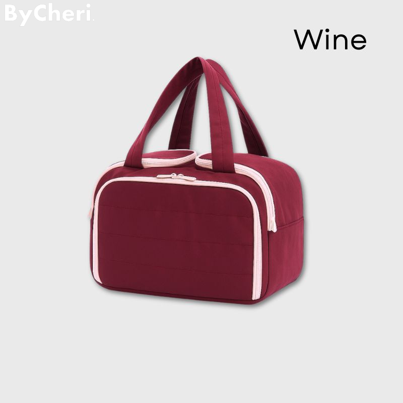Travel Toiletry Bag Wet & Dry Compartments Leak-Resistant Polyester