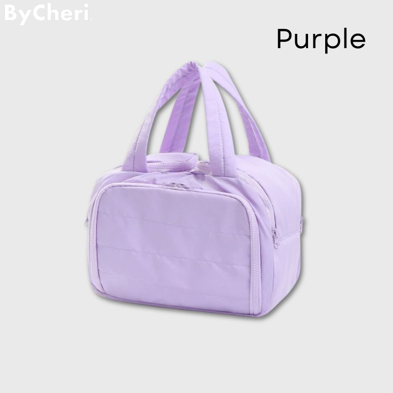 Travel Toiletry Bag Wet & Dry Compartments Leak-Resistant Polyester