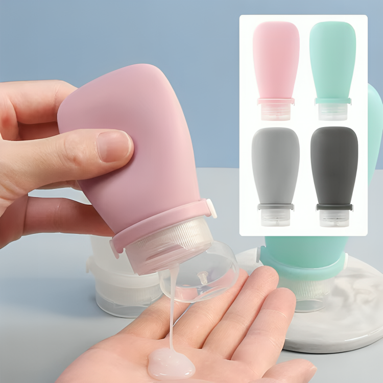 Travel Toiletry Bottles Leak-Proof Carry-On Food-Grade Silicone 6-Pack