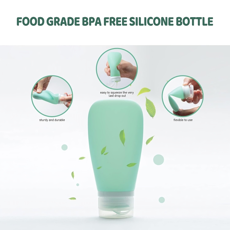 Travel Toiletry Bottles Leak-Proof Carry-On Food-Grade Silicone 6-Pack