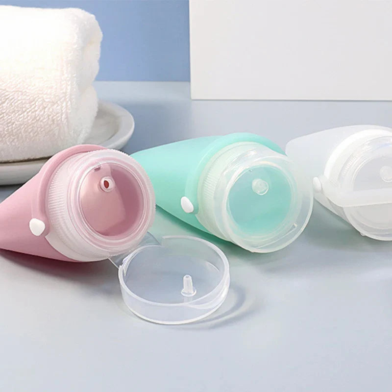 Travel Toiletry Bottles Leak-Proof Carry-On Food-Grade Silicone 6-Pack