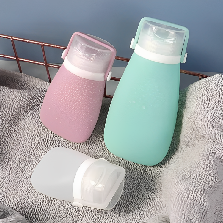 Travel Toiletry Bottles Leak-Proof Carry-On Food-Grade Silicone 6-Pack