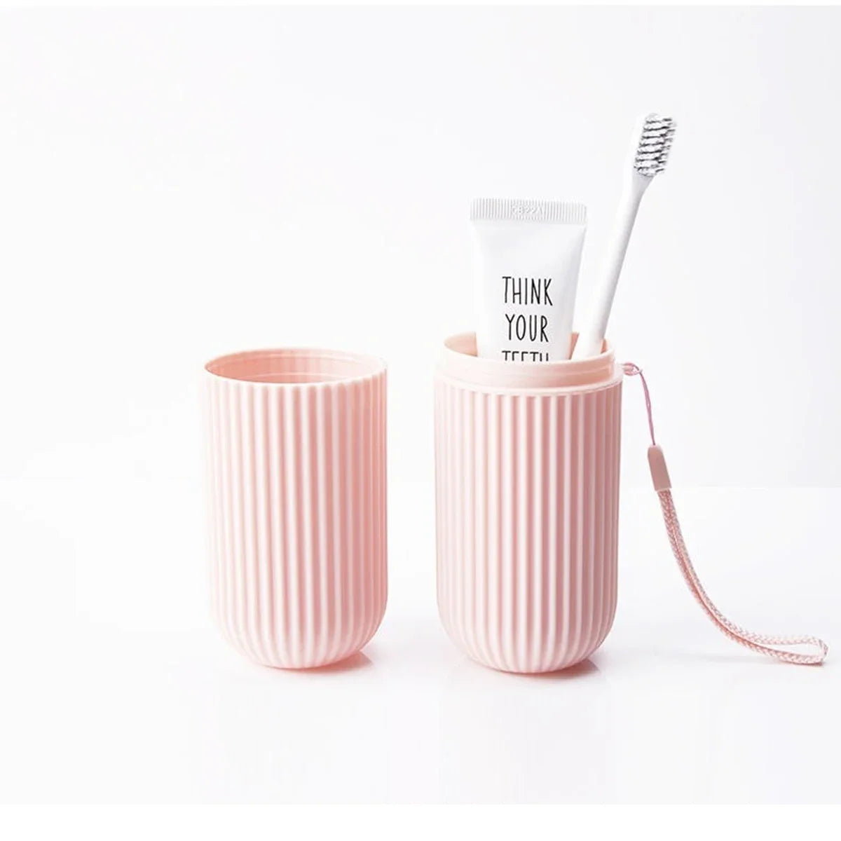 Travel Toothbrush Case Two-Compartment Carrying Handle