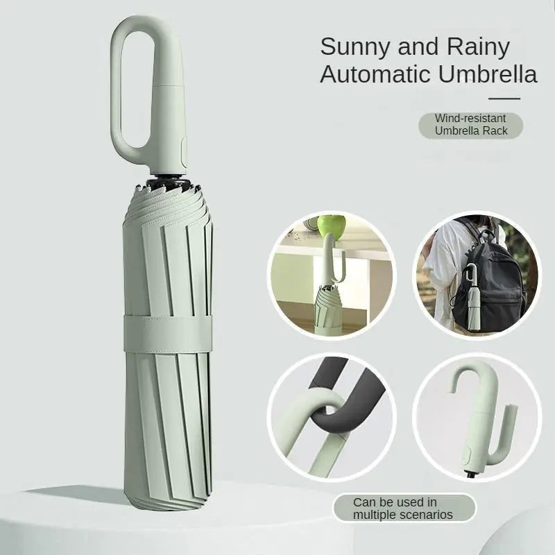 Travel Umbrella Auto Open Water-Repellent Ring Handle