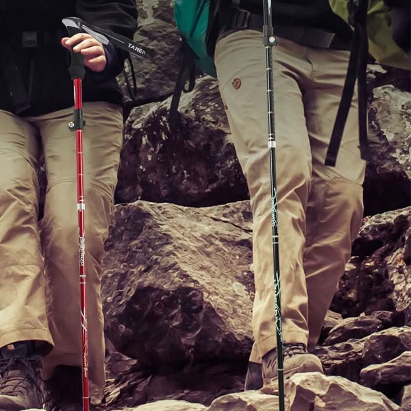 Trekking Poles Ultralight Aluminum Telescopic Tungsten Tip