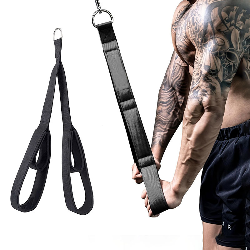 Tricep Rope Non-Slip Ergonomic Grips Reinforced Steel D-Ring