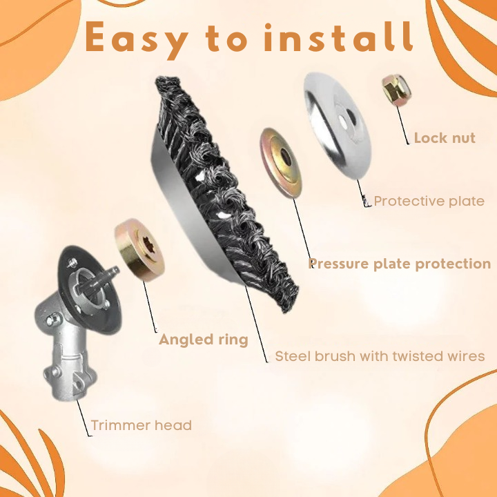 Trimmer Brush Head Root-Level Weed Removal Carbon Steel