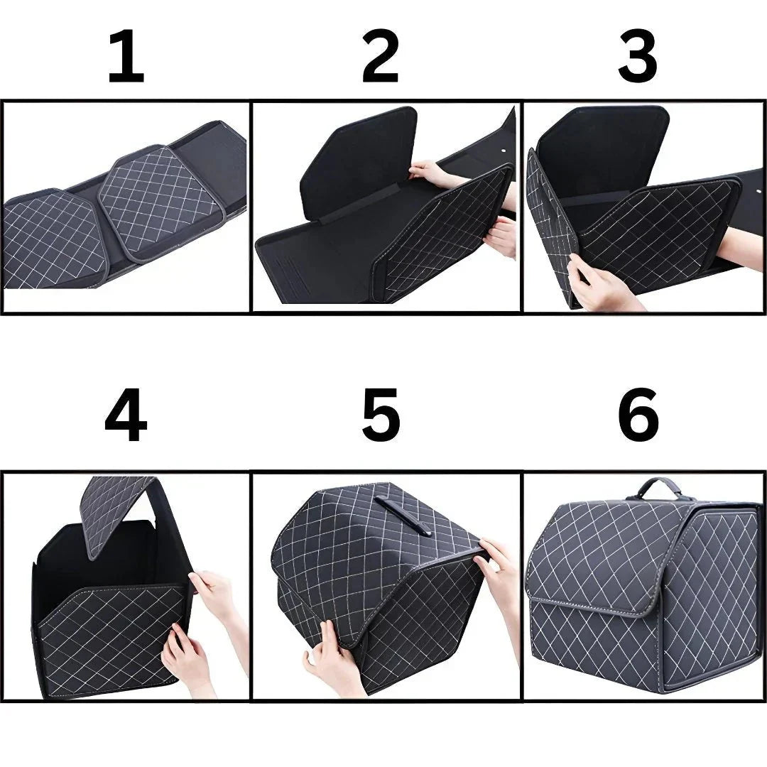 Trunk Organizer Foldable Synthetic Leather Reinforced Panels