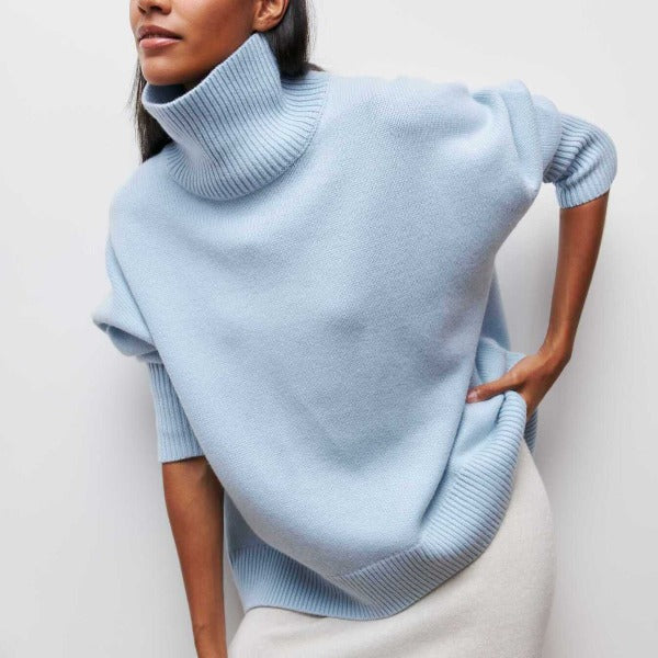 Turtleneck Sweater Ribbed Knit Cozy Warmth