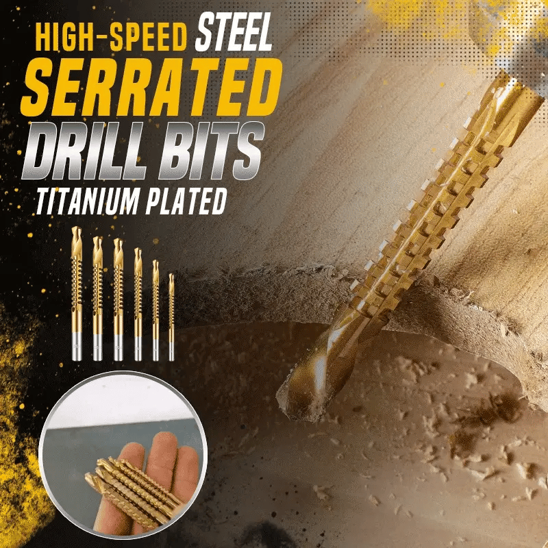 Twist Drill Bit Set Titanium-Coated High-Speed Steel 6-Piece
