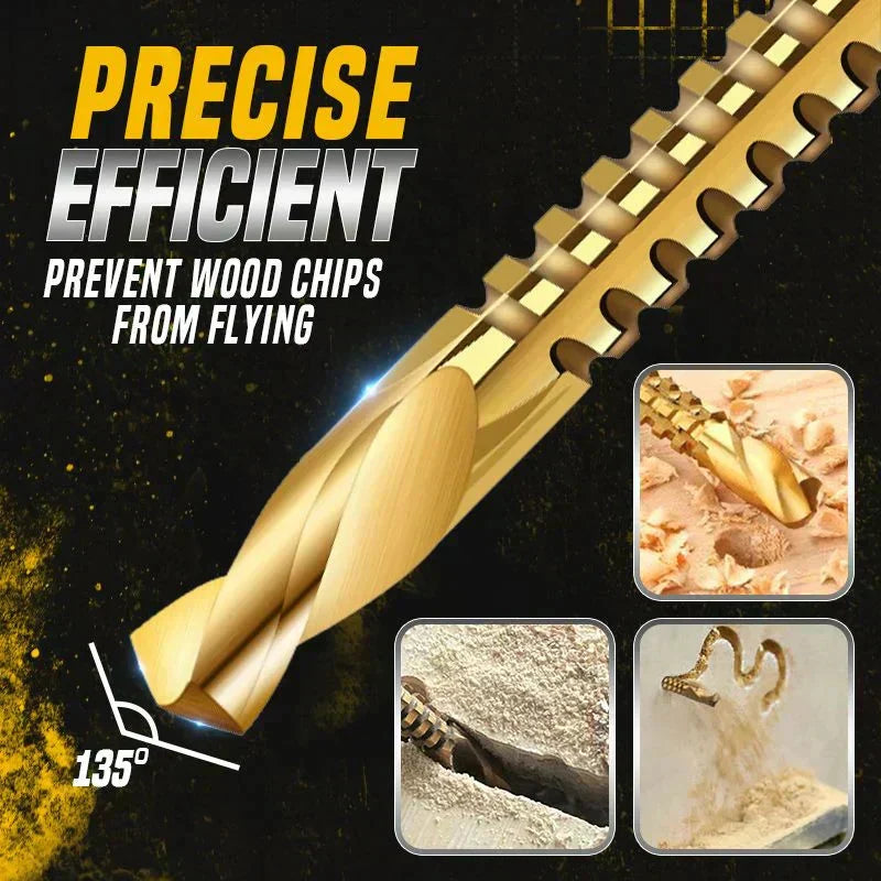 Twist Drill Bit Set Titanium-Coated High-Speed Steel 6-Piece