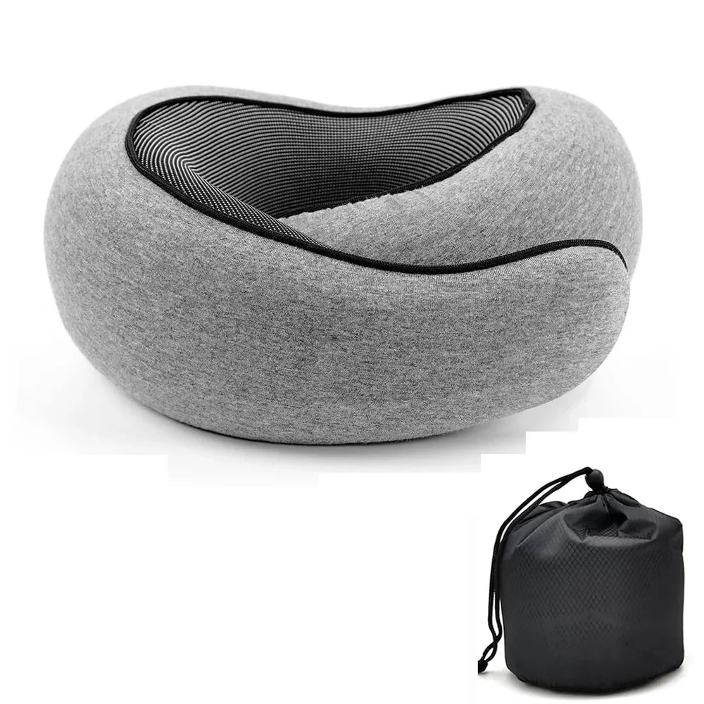 U-Shaped Travel Pillow Memory Foam Adjustable Neck Support