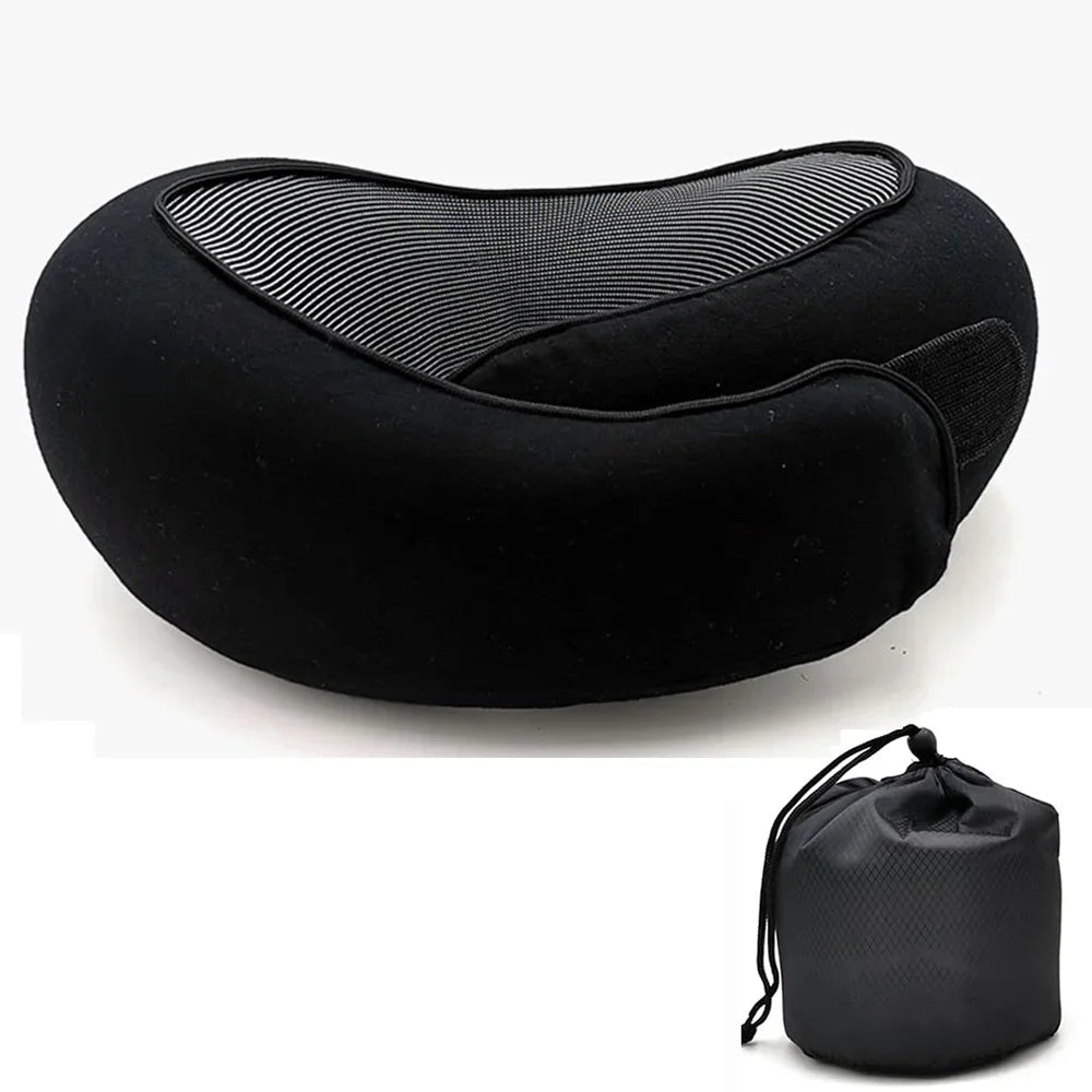 U-Shaped Travel Pillow Memory Foam Adjustable Neck Support