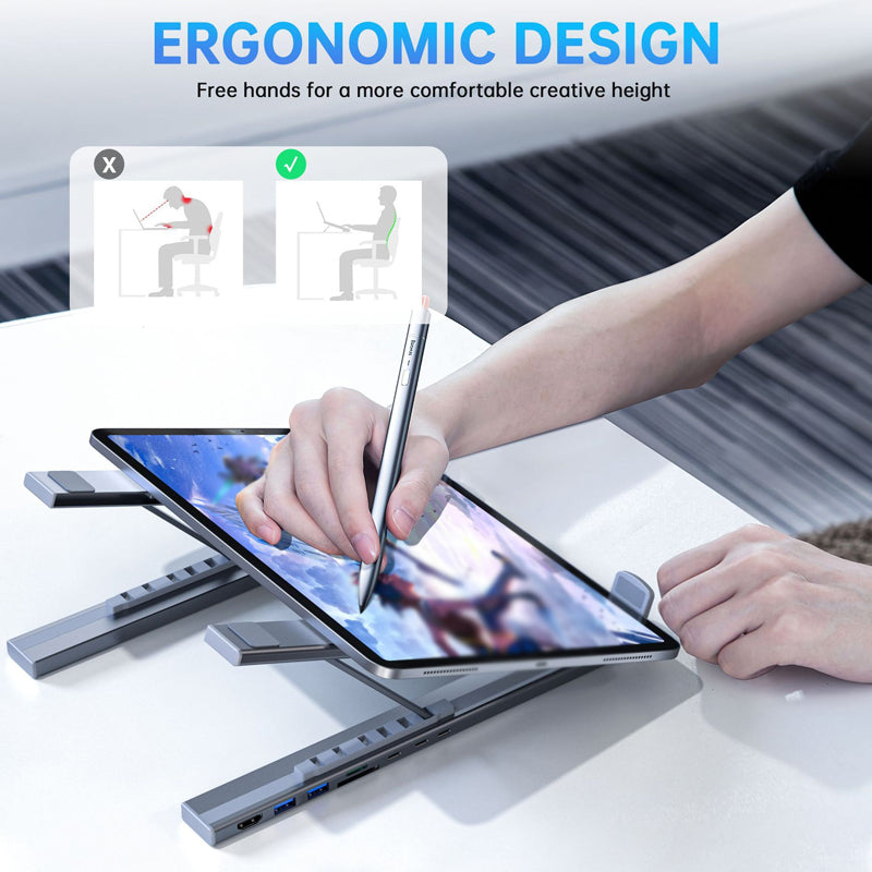 USB-C Docking Station Aluminum Laptop Stand 4K HDMI