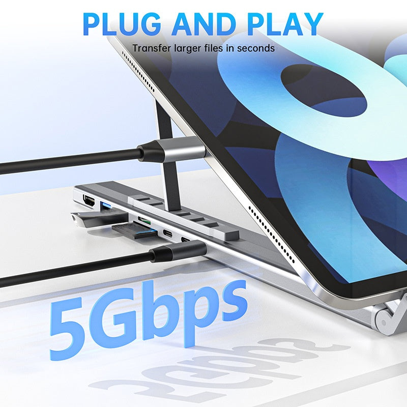USB-C Docking Station Aluminum Laptop Stand 4K HDMI