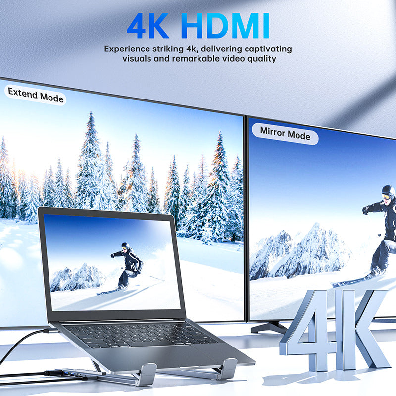 USB-C Docking Station Aluminum Laptop Stand 4K HDMI