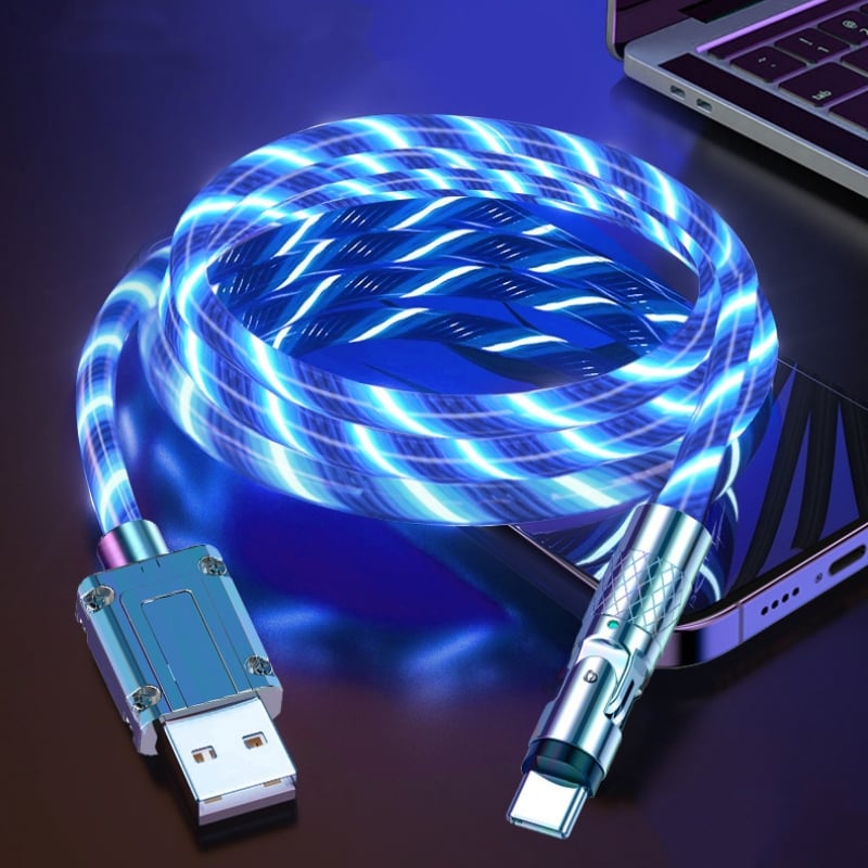 USB Charging Cable 540° Rotating LED Fast Charging