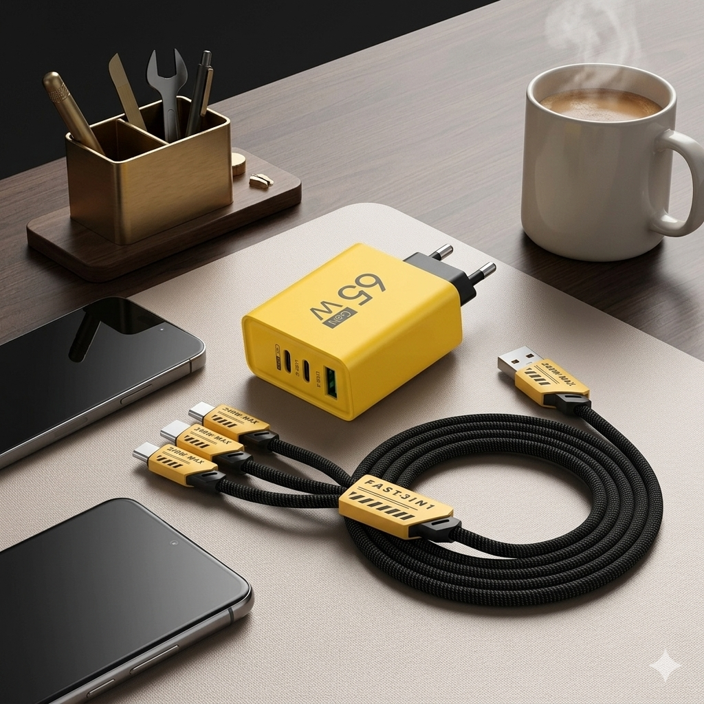 USB Fast Charger 4-Port USB-C PD & USB-A