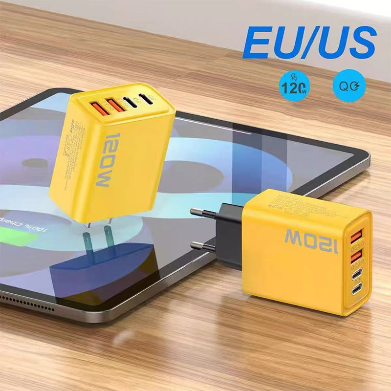 USB Fast Charger 4-Port USB-C PD & USB-A