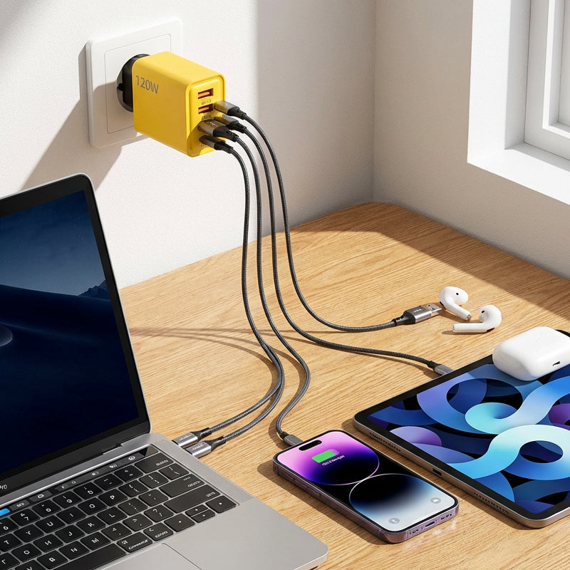 USB Fast Charger 4-Port USB-C PD & USB-A