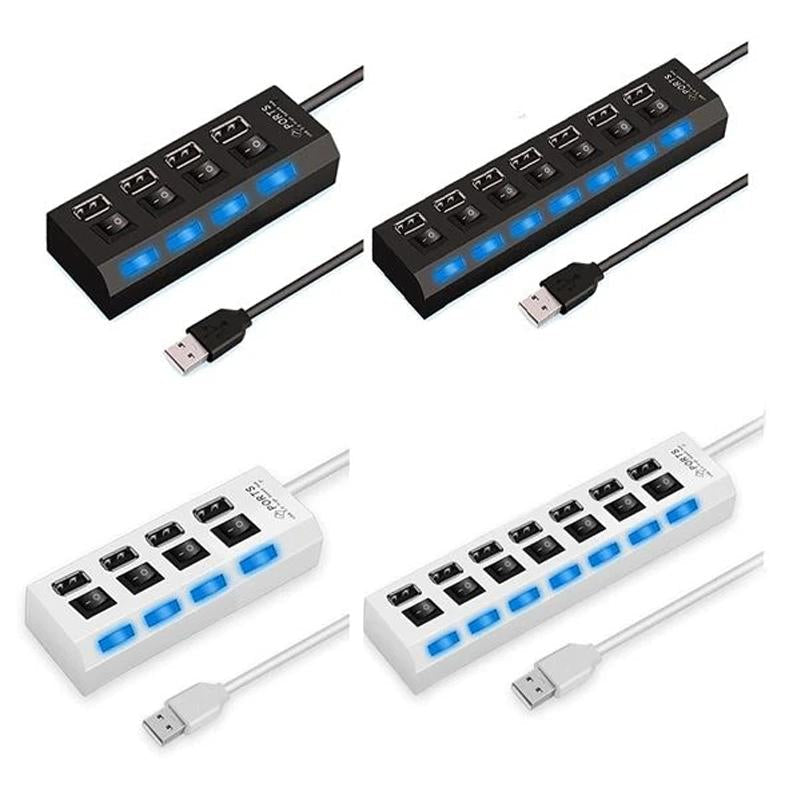USB Hub Per-Port Switches Backflow-Protected 4 Or 7 Ports