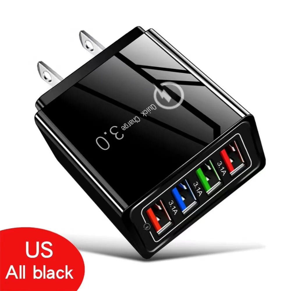 USB Travel Charger 4-Port Quick Charge 3.0