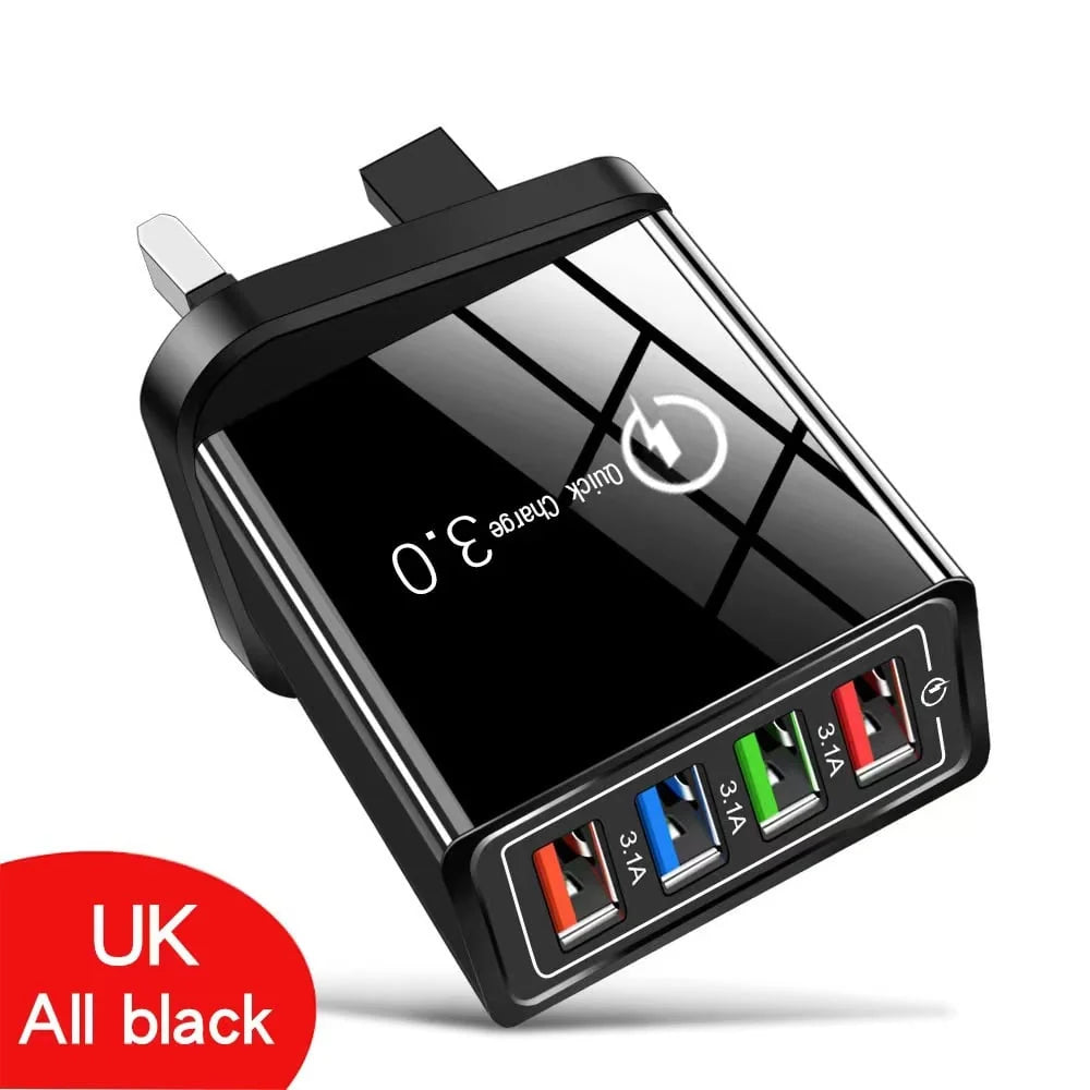 USB Travel Charger 4-Port Quick Charge 3.0