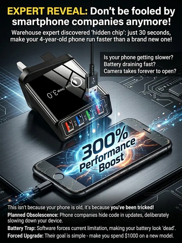 USB Travel Charger 4-Port Quick Charge 3.0