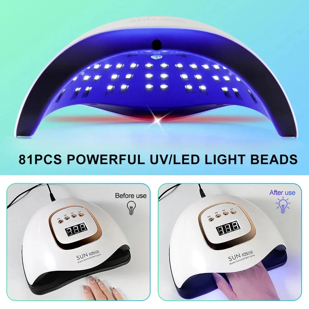 UV/LED Nail Lamp 81-LED Fast Curing Auto Sensor