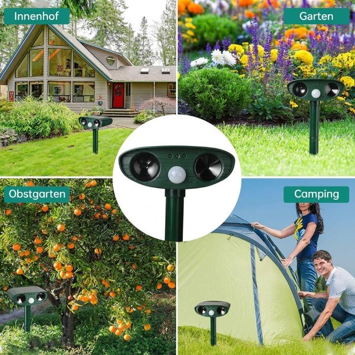 Ultrasonic Animal Repellent Solar-Powered Motion-Activated 29.5 Ft Range