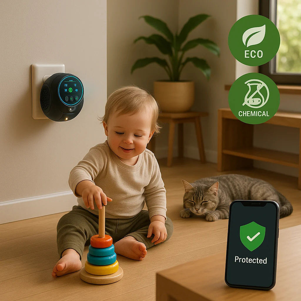 Ultrasonic Pest Repeller Chemical-Free Plug-In 360 Degree Coverage