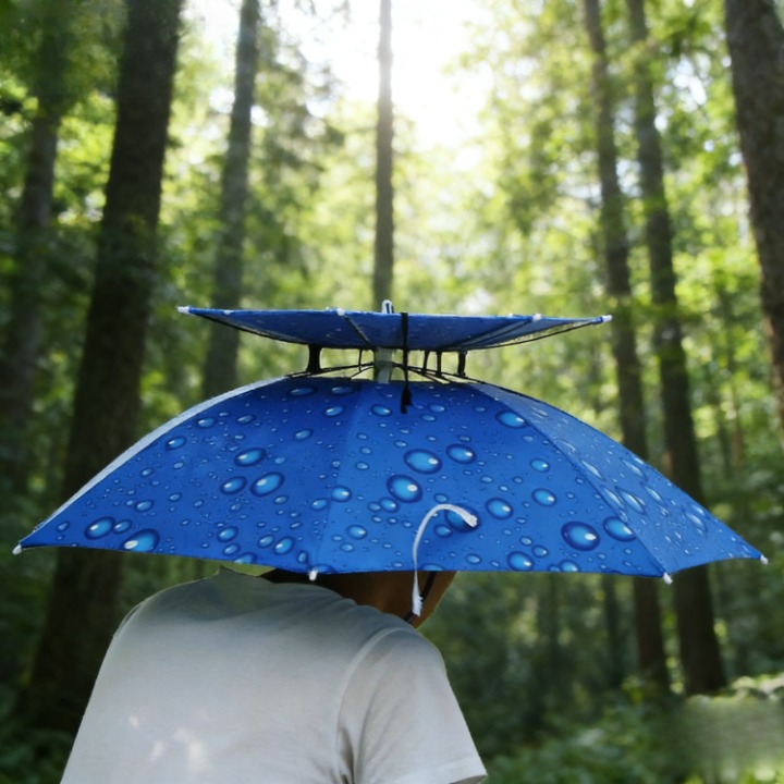Umbrella Hat Hands Free 77 cm Coverage