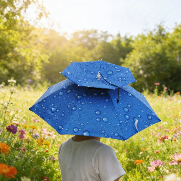 Umbrella Hat Hands Free 77 cm Coverage