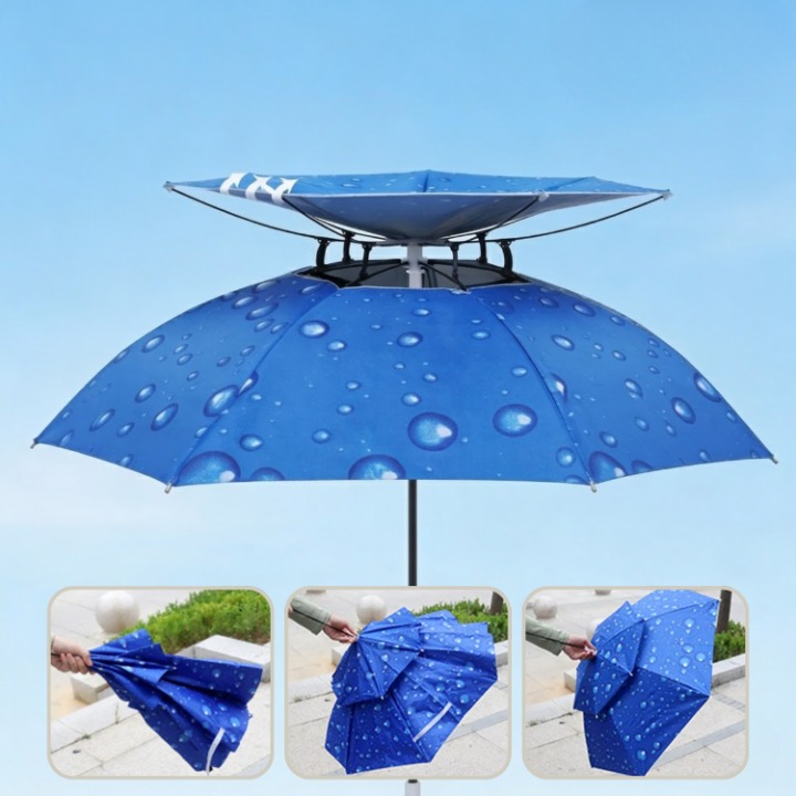 Umbrella Hat Hands Free 77 cm Coverage