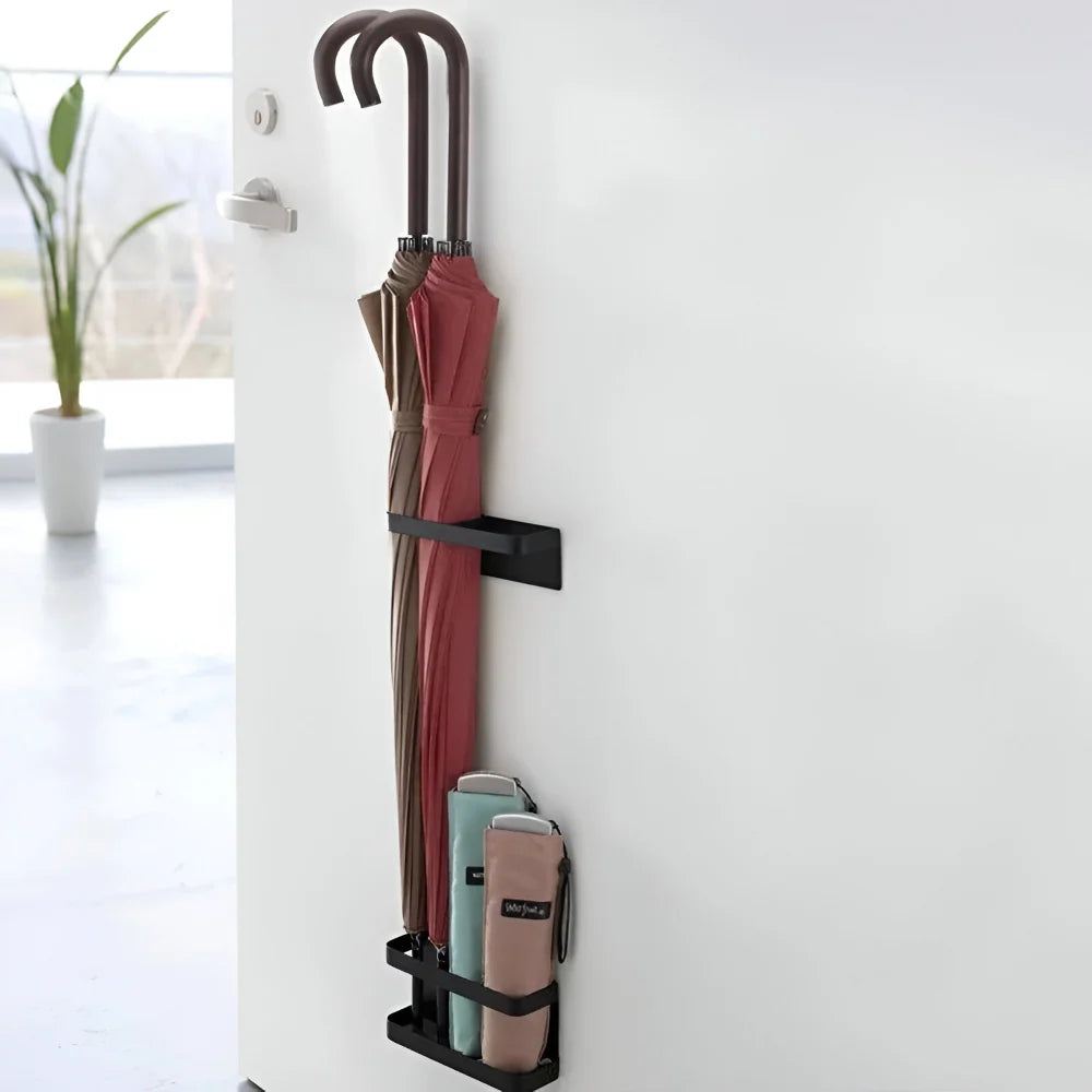 Umbrella Holder Wall-Mounted Drip Tray & Adhesive Mount