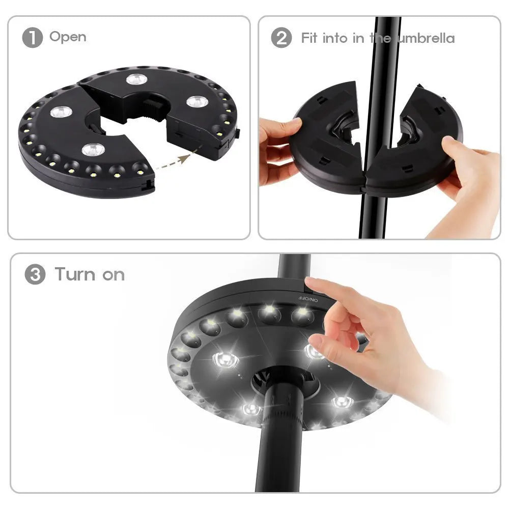 Umbrella Light Clip-On Battery Operated & Weatherproof